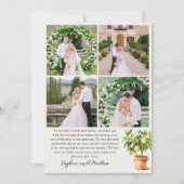 Lemon Grove 5 Foto Hochzeit Dankeskarte (Vorderseite)