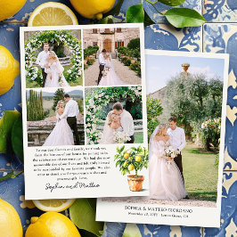 Lemon Grove 5 Foto Hochzeit Dankeskarte