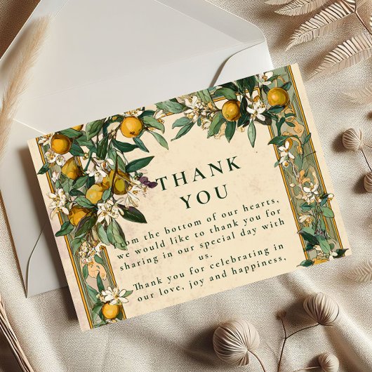 Lemon Grove Bloom Hochzeit Dankeskarte