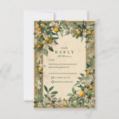 Lemon Grove Bloom Hochzeit RSVP Karte (Vorderseite)