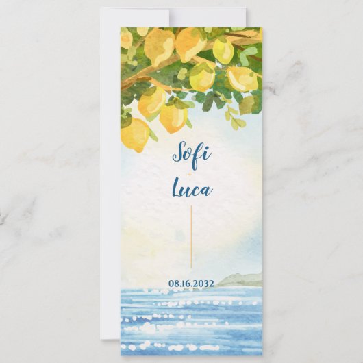 Lemon Grove Coastal Wedding Ceremony Program Einladung (Vorderseite)