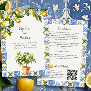 Lemon Grove Italienische Hochzeitsdetails und Webs Einladung