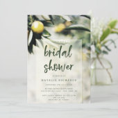 Lemon Grove | Modernes Gelb/Grün-Brautparty Einladung (Stehend Vorderseite)