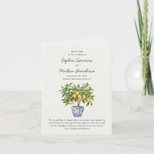 Lemon Grove Programm für Hochzeiten in Italien (Vorderseite)
