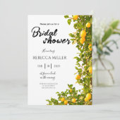 Lemon Grove Romance Brautdusche Einladung (Stehend Vorderseite)