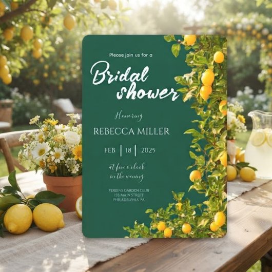 Lemon Grove Romance Brautdusche Einladung