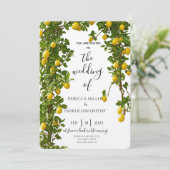 Lemon Grove Romance Einladung zur Hochzeit (Stehend Vorderseite)