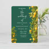 Lemon Grove Romance Einladung zur Hochzeit (Stehend Vorderseite)