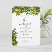 Lemon Grove Romance Einladung zur Hochzeit (Stehend Vorderseite)