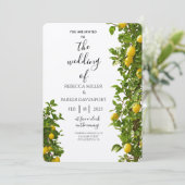 Lemon Grove Romance Einladung zur Hochzeit (Stehend Vorderseite)