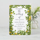 Lemon Grove Romance Einladung zur Hochzeit (Stehend Vorderseite)