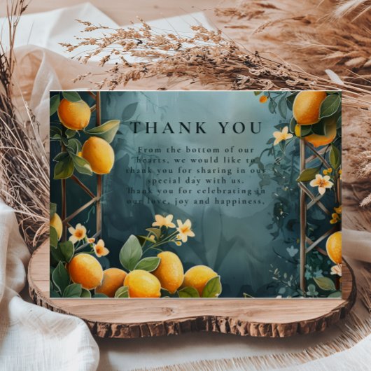 Lemon Grove Romance Wedding Dankeskarte