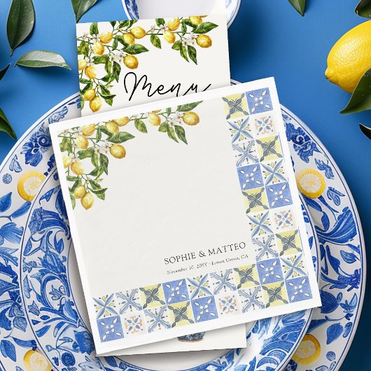 Lemon Grove Rustikale italienische Hochzeit Serviette