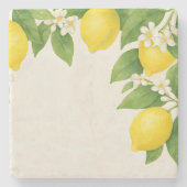 Lemon Grove Watercolor Steinuntersetzer (Vorderseite)