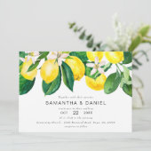 Lemon Grove Yellow Chic Einladung zur Hochzeit (Stehend Vorderseite)