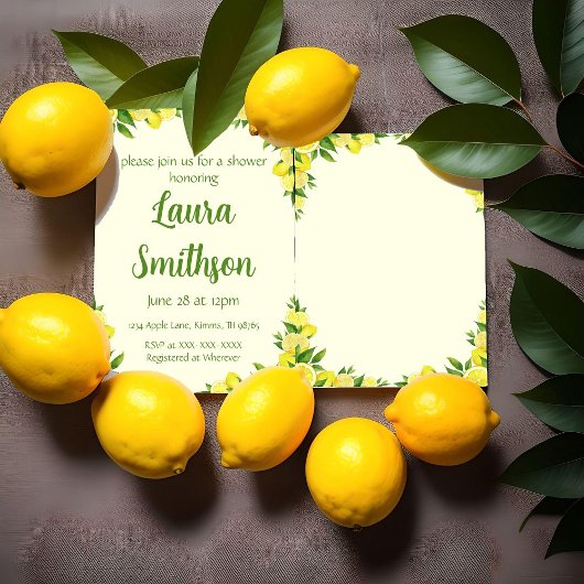 Lemon Grünrahmen Dusche Einladung