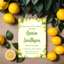 Lemon Grünrahmen Dusche Einladung