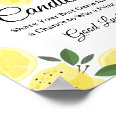 Lemon Guess How Many Candies Game Sign Poster (Ecke)