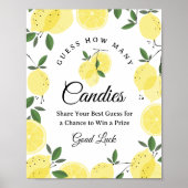 Lemon Guess How Many Candies Game Sign Poster (Vorne)
