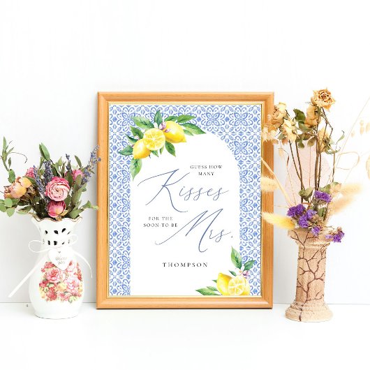 Lemon Guess Wie viele Kisses für den Bald zu Mrs. Poster