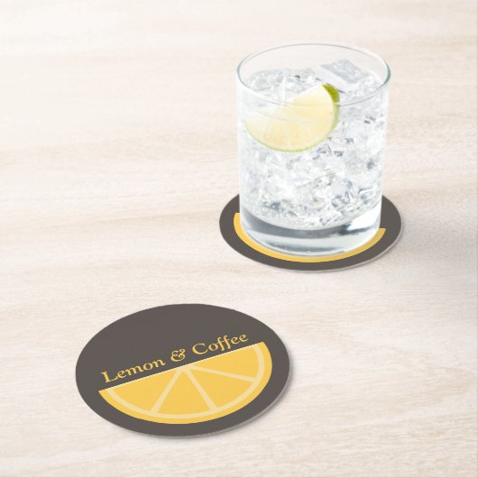 Lemon Half Slice Runder Pappuntersetzer (Vor Ort)