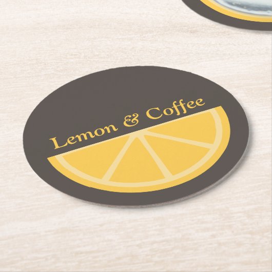 Lemon Half Slice Runder Pappuntersetzer (Angewinkelt)