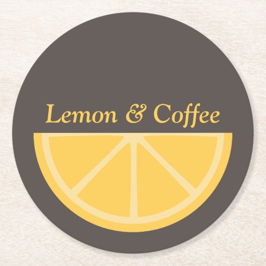 Lemon Half Slice Runder Pappuntersetzer (Vorderseite)