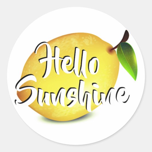 Lemon, Hallo Sunshine Runder Aufkleber (Vorderseite)