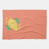 Lemon Hand gezeichnete Buchstaben Citrus Gelb Grün Geschirrtuch (Horizontal)