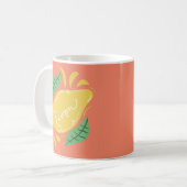 Lemon Hand gezeichnete Buchstaben Citrus Gelb Grün Kaffeetasse (Vorderseite Links)