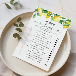 Lemon He sagte, sie habe Brautparty-Spiel