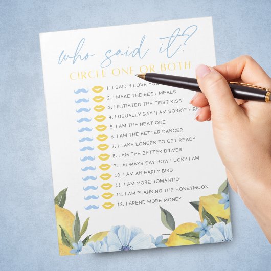 Lemon He Said She Said Shower Game Pack Notizblock