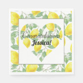 Lemon Heart Main Squeeze Theme Brautparty Serviette (Vorderseite)
