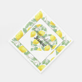 Lemon Heart Main Squeeze Theme Brautparty Serviette (Ecke)