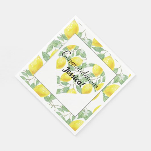 Lemon Heart Main Squeeze Theme Brautparty Serviette (Ecke)