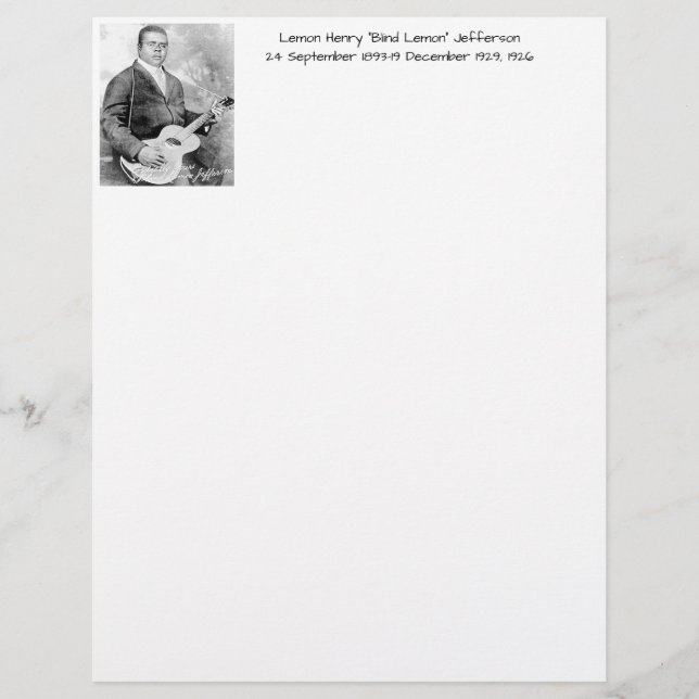 Lemon Henry Blind lemon jefferson 1926 (Vorderseite)