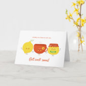 Lemon, Honey und Tee werden bald gut. Karte (Gelbe Blume)
