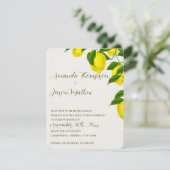 Lemon Hübsch Bright Yellow Citrus Wedding Einladung (Stehend Vorderseite)
