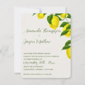 Lemon Hübsch Bright Yellow Citrus Wedding Einladung (Vorderseite)