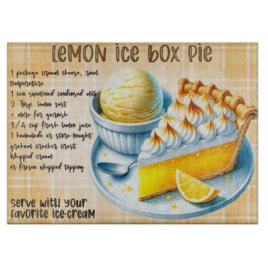 Lemon Ice Box Pie Recia Schneidebrett (Vorderseite)