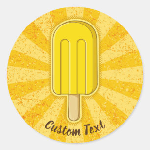Lemon Ice Cream Stick Runder Aufkleber