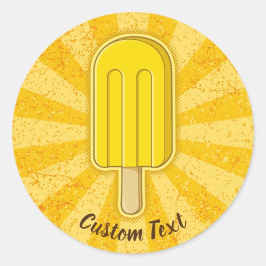 Lemon Ice Cream Stick Runder Aufkleber (Vorderseite)