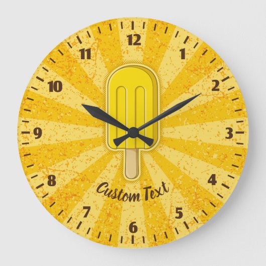 Lemon Ice Creme Stick Clock Große Wanduhr (Vorderseite)