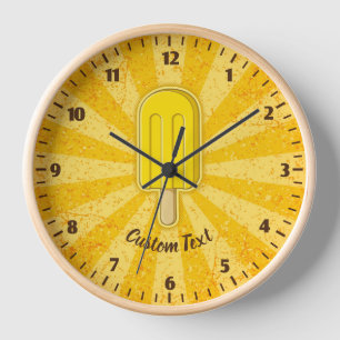 Lemon Ice Creme Stick Clock Uhr