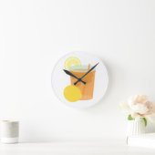 Lemon Iced Tea Runde Wanduhr (Zuhause)