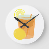 Lemon Iced Tea Runde Wanduhr (Vorderseite)