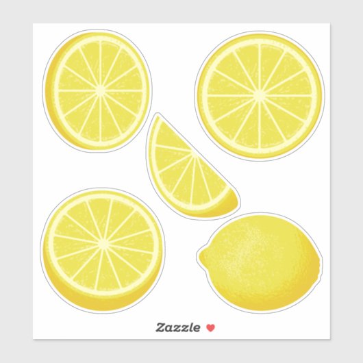 Lemon Icon Set Stickers Aufkleber (Blatt)