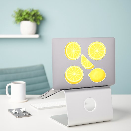 Lemon Icon Set Stickers Aufkleber (Laptop auf Schreibtisch)