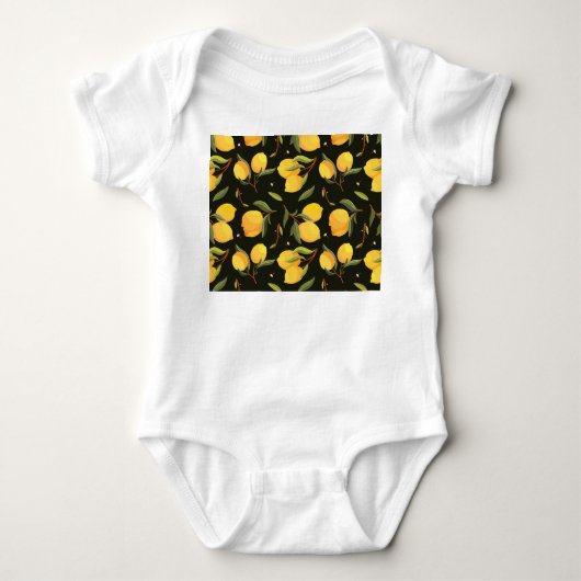 Lemon Illustration: Handgemalt Nahtloses Muster. Baby Strampler (Vorderseite)