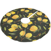 Lemon Illustration: Handgemalt Nahtloses Muster. Polyester Weihnachtsbaumdecke (Schrägansicht)